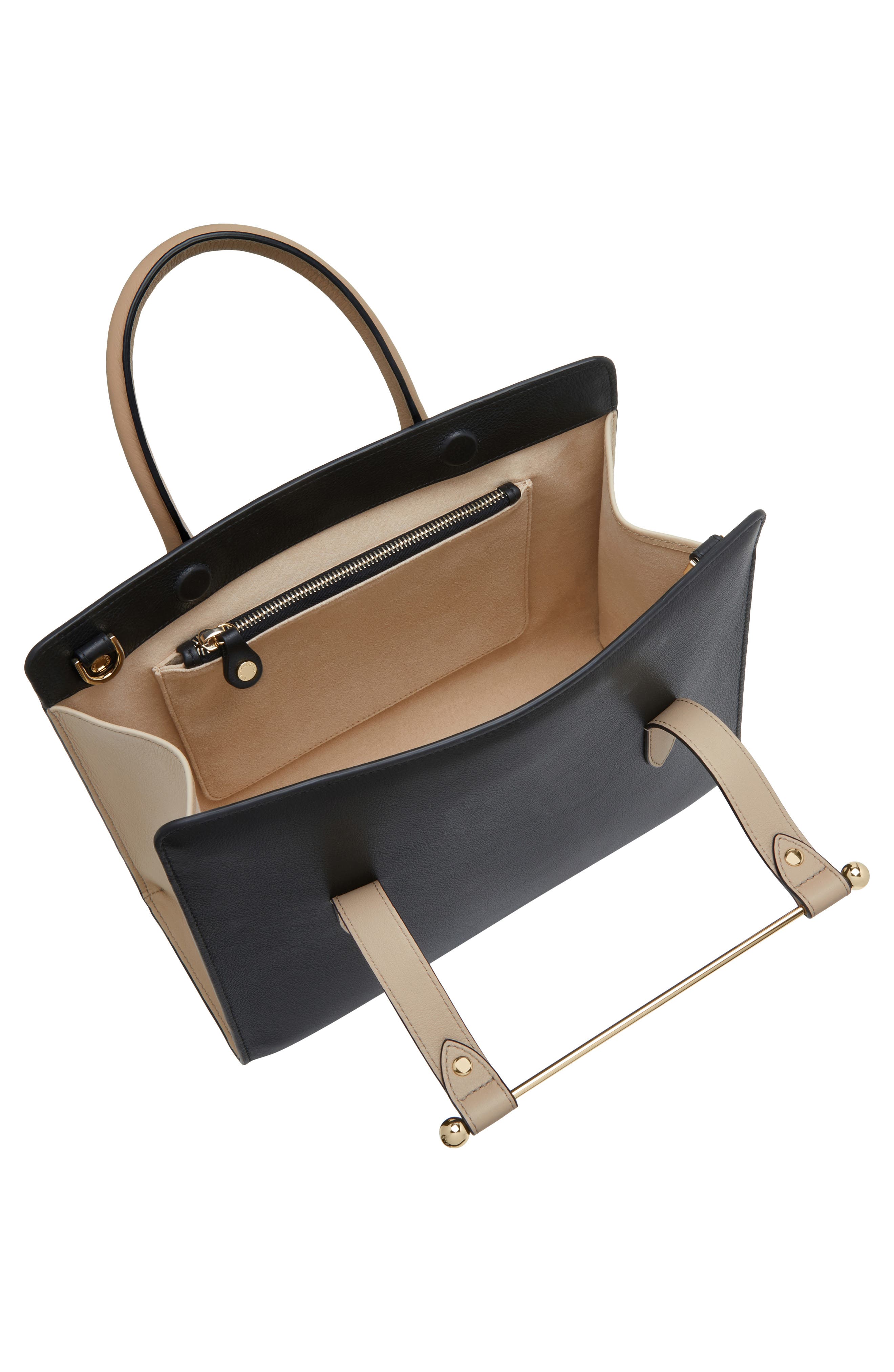 Strathberry Midi Colorblock Leather Tote, Alternate, color, 