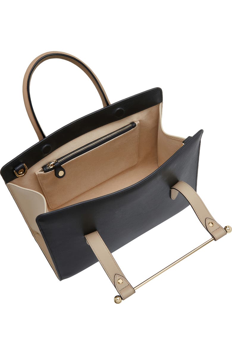 Strathberry Midi Colorblock Leather Tote, Alternate, color,