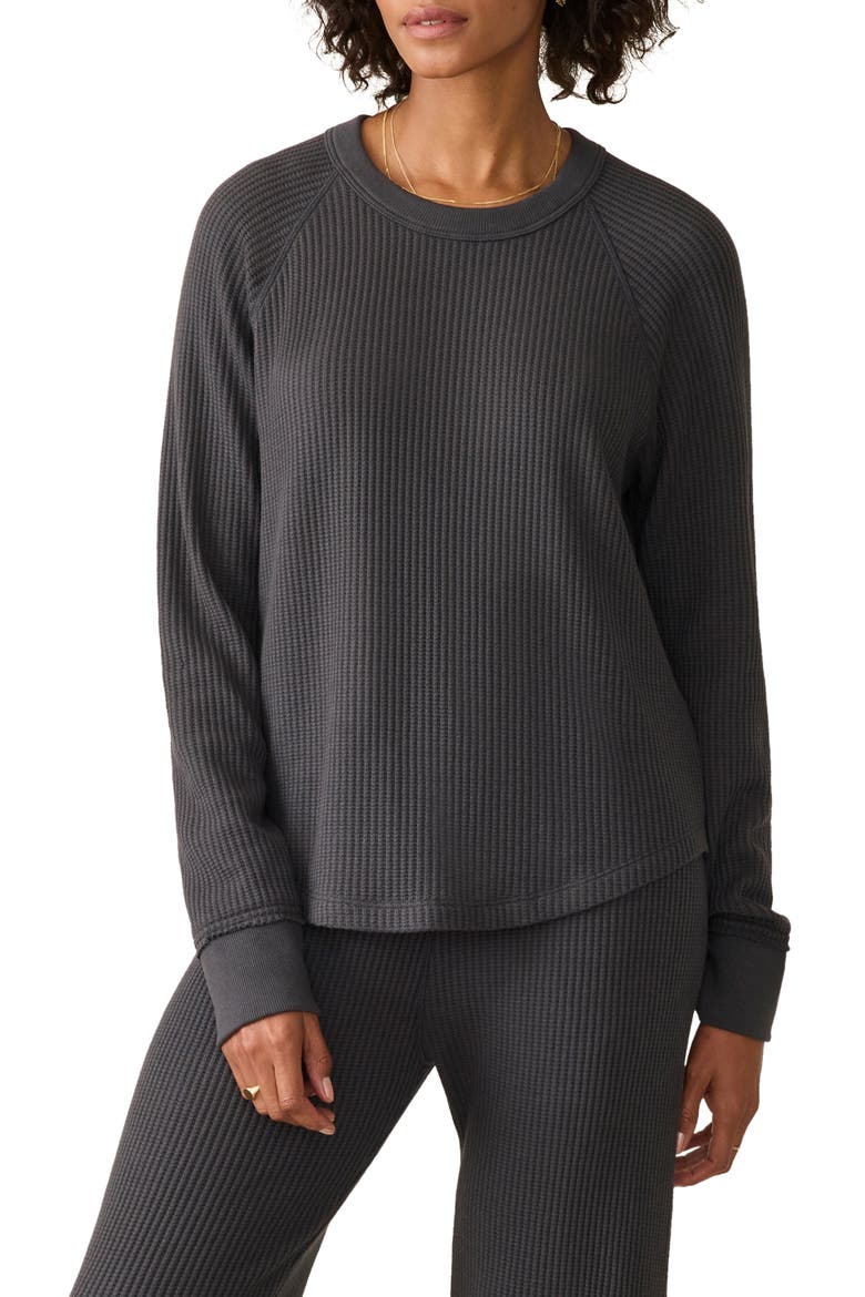 Legend™ Waffle Long Sleeve Top, Main, color, BLACK