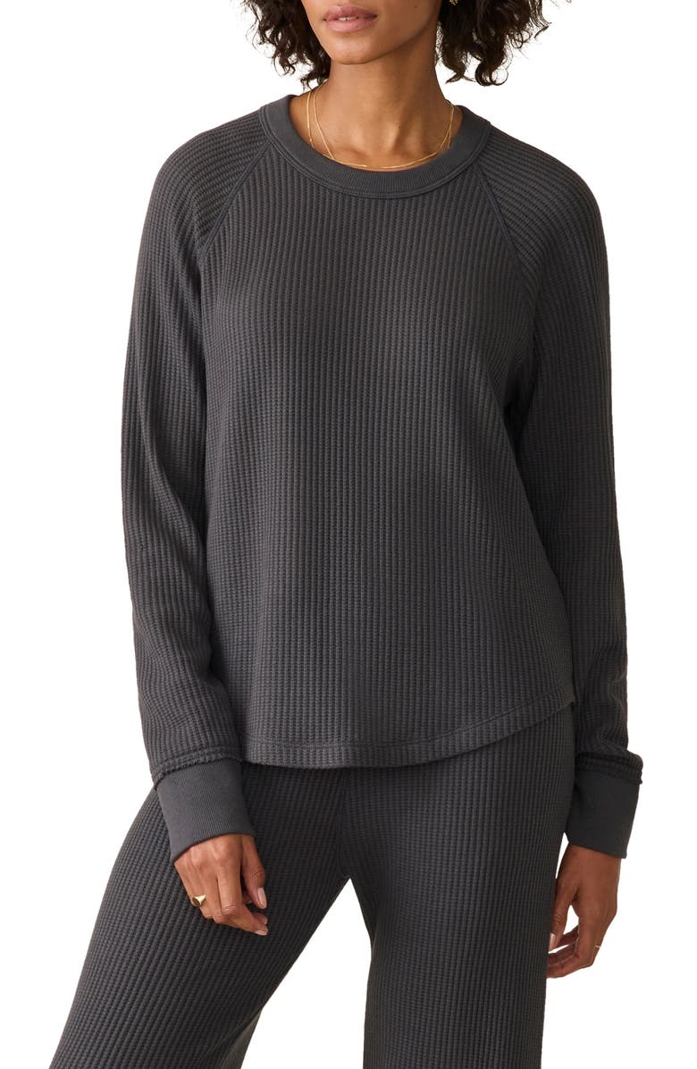 Faherty Legend<sup>™</sup> Waffle Long Sleeve Top, Main, color, Black