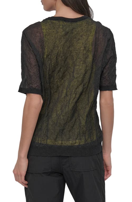 Shop Dkny Metallic Layered Sweater In Black/daffodil