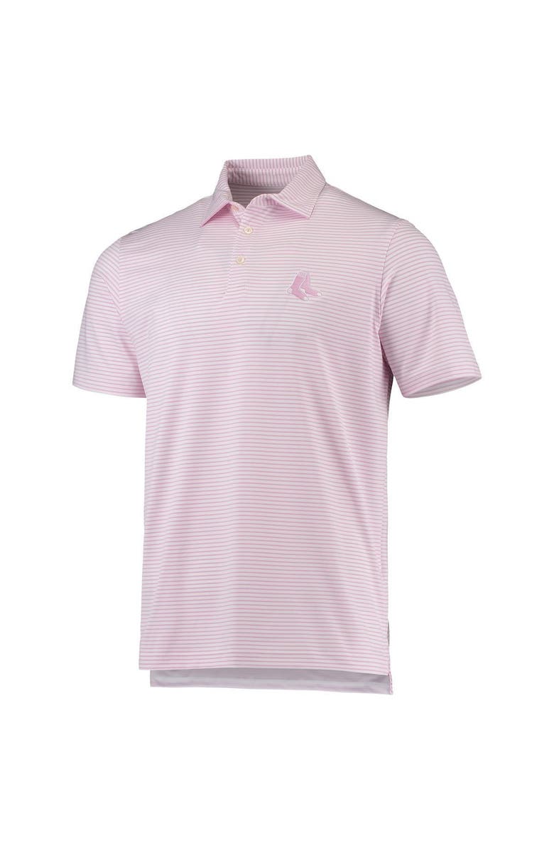 vineyard vines Men's Vineyard Vines Pink/White Boston Red Sox Bradley Stripe Polo, Alternate, color,