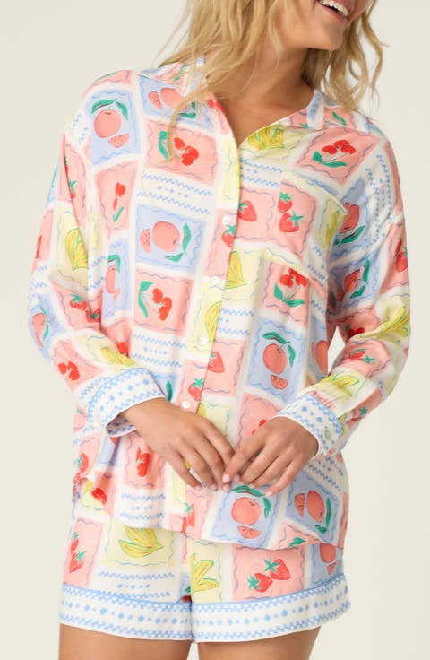 Frutta Fresca Button-Up Pajama Top