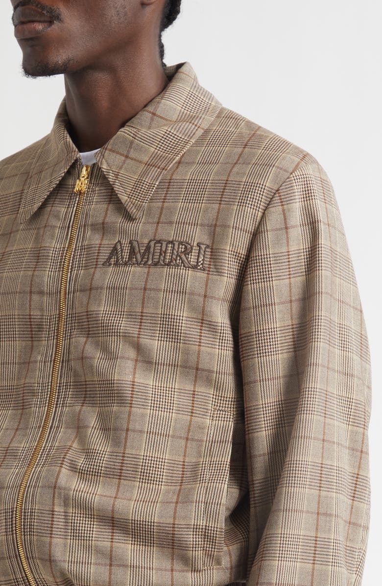AMIRI Check Wool Blouson Jacket, Alternate, color, Malt