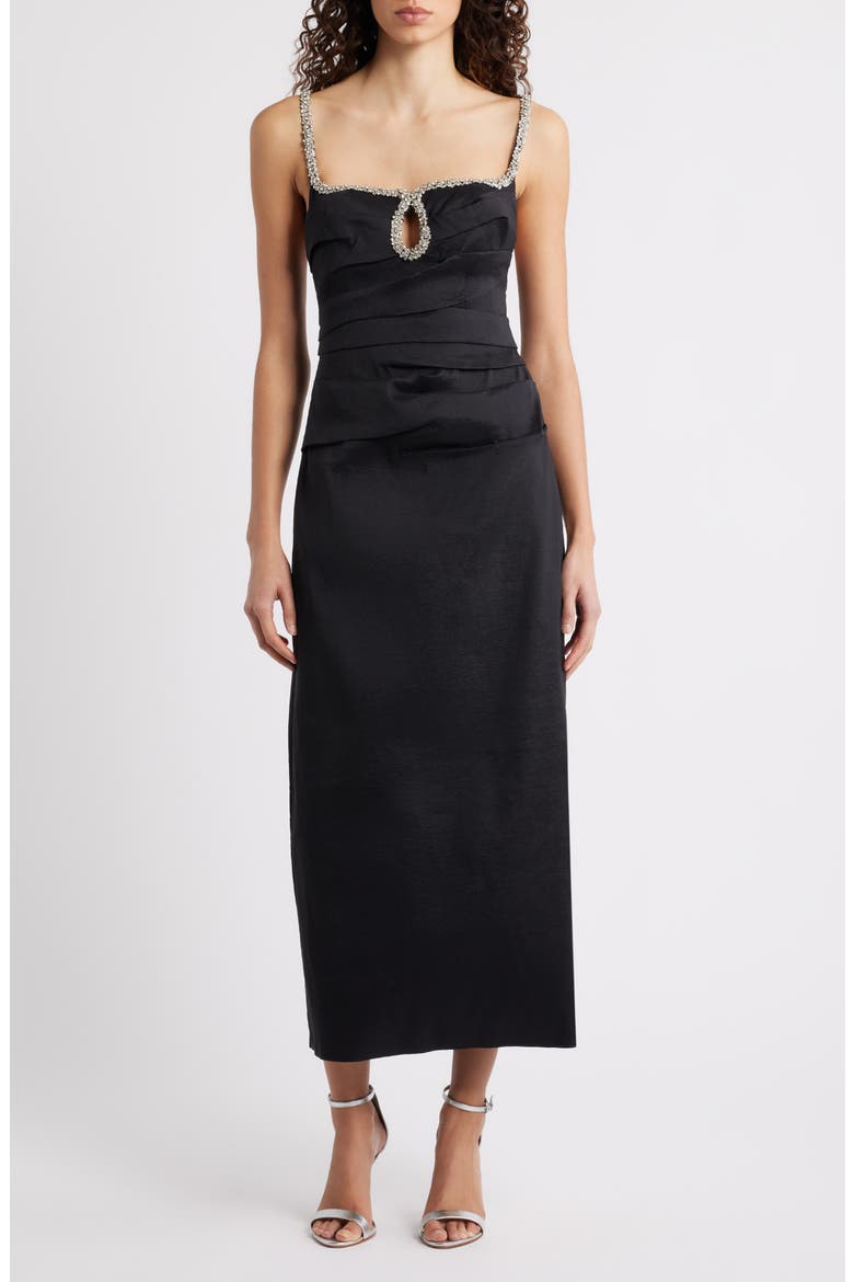 Astonhall Rhinestone Cocktail Dress, Main, color, BLACK