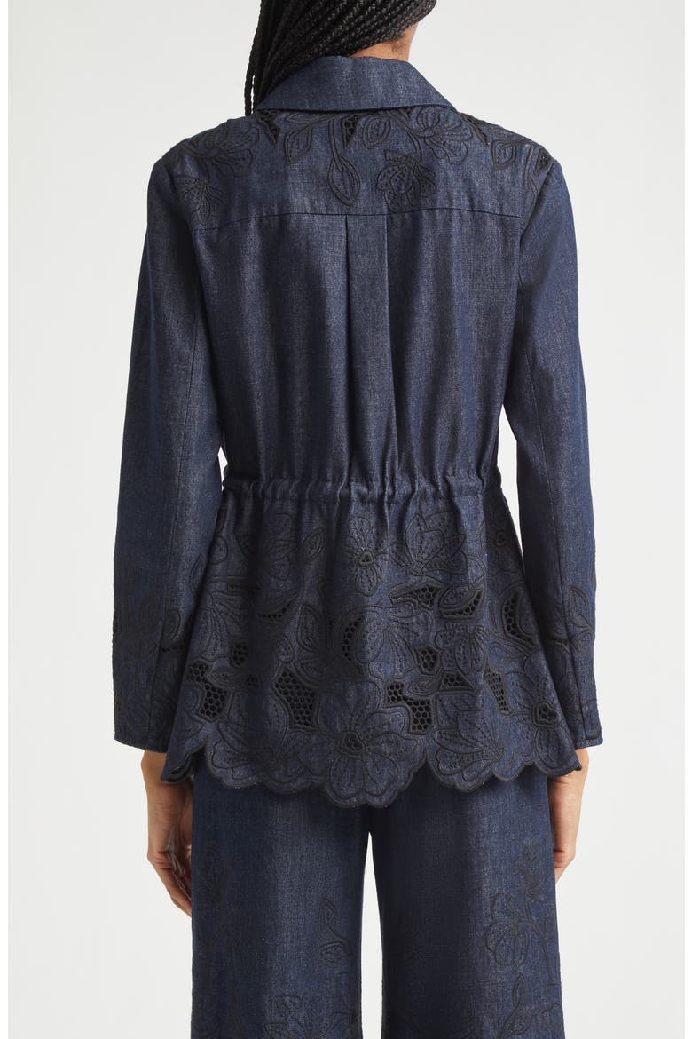 Kiki Embroidered Chambray Jacket, Alternate, color, INDIGO RINSE