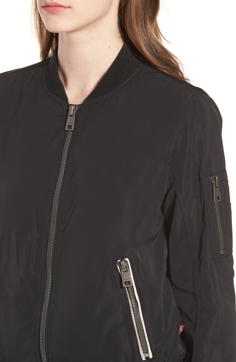 Levi's<sup>®</sup> Levi's MA-1 Satin Bomber Jacket, Alternate, color, Black