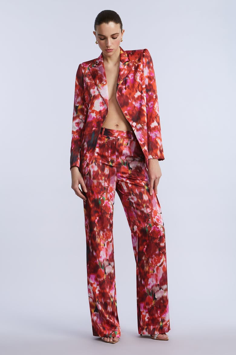 Washed Floral Blazer, Alternate, color, Washed Rose Chili Pepper Print