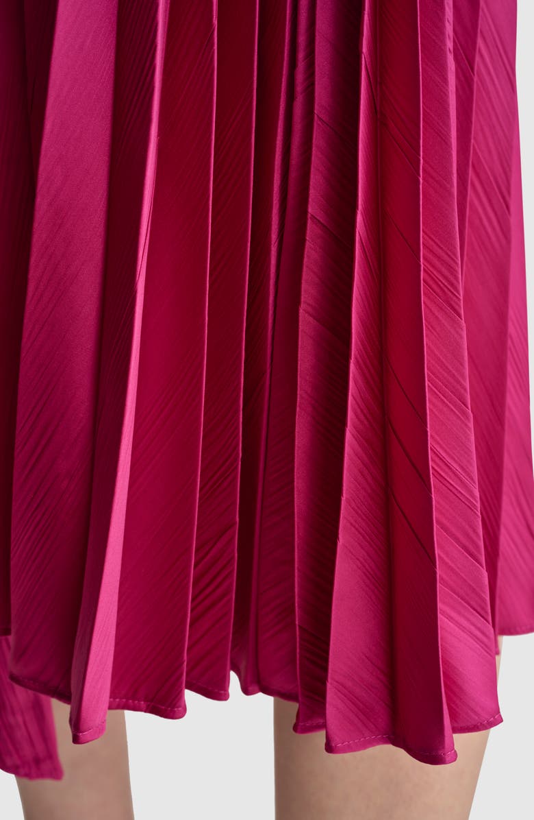 DKNY Pleated Asymmetric Midi Skirt, Alternate, color, Raspberry Cocktail