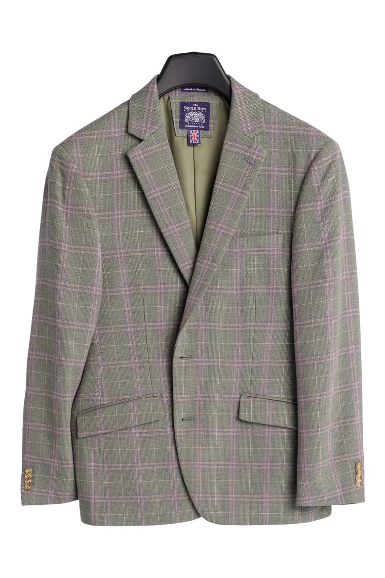 Windowpane Sport Coat, Alternate, color, MOSS