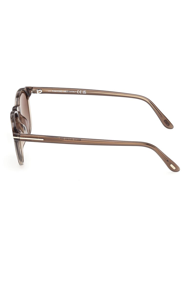 Holt 50mm Gradient Round Sunglasses, Alternate, color, BEIGE / SMOKE / GREEN LENS