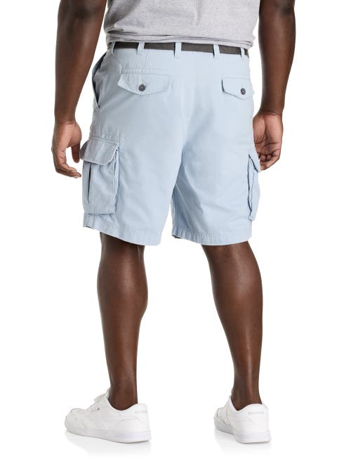 True Nation By Dxl Big & Tall Belted Cargo Shorts In Blue Fog