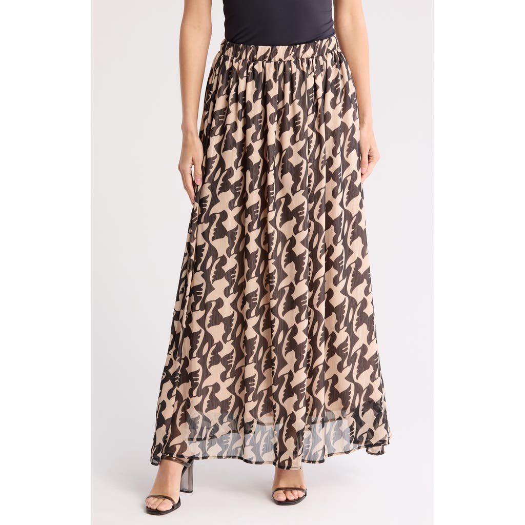 Shop Renee C Mesh Maxi Skirt In Black