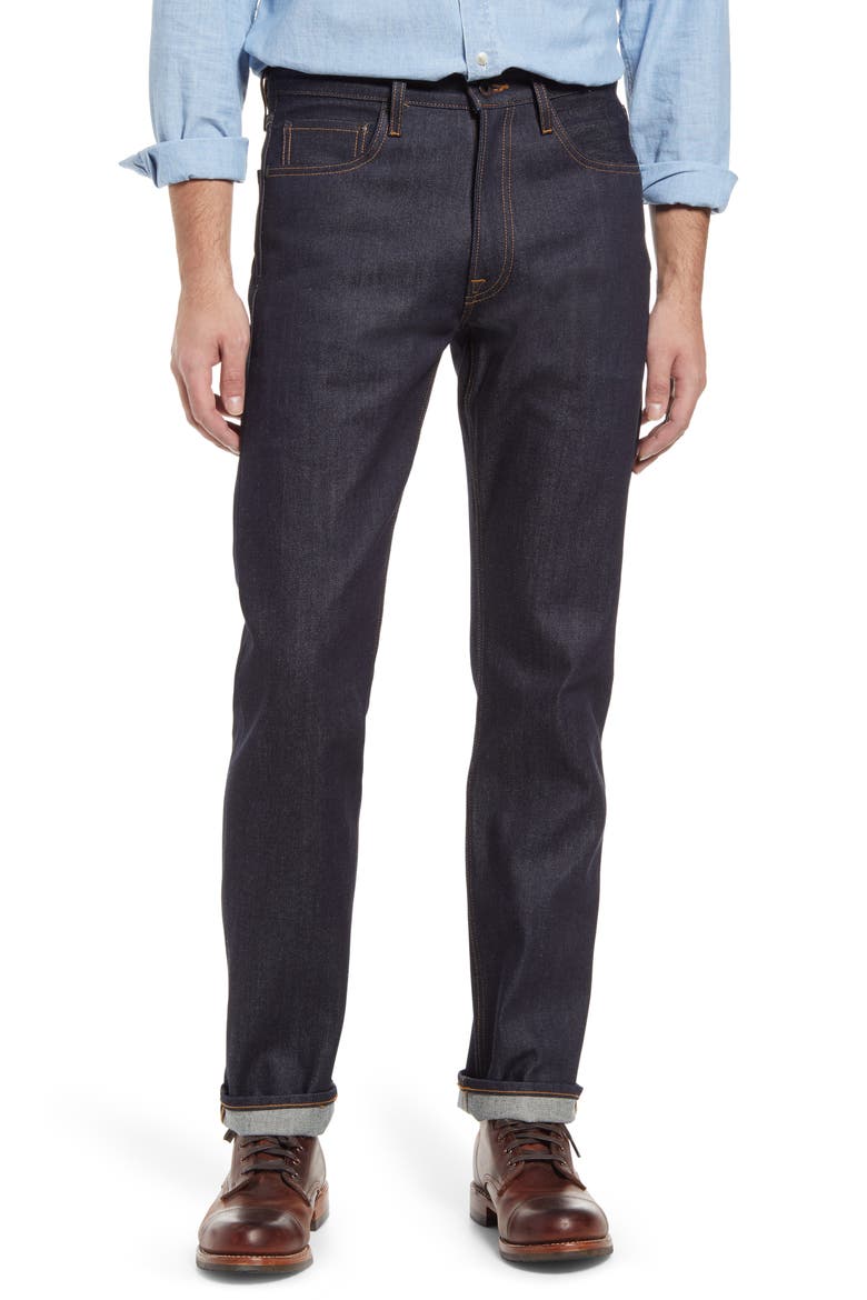 Rail Splitter Straight Leg Jeans, Main, color, RAW INDIGO