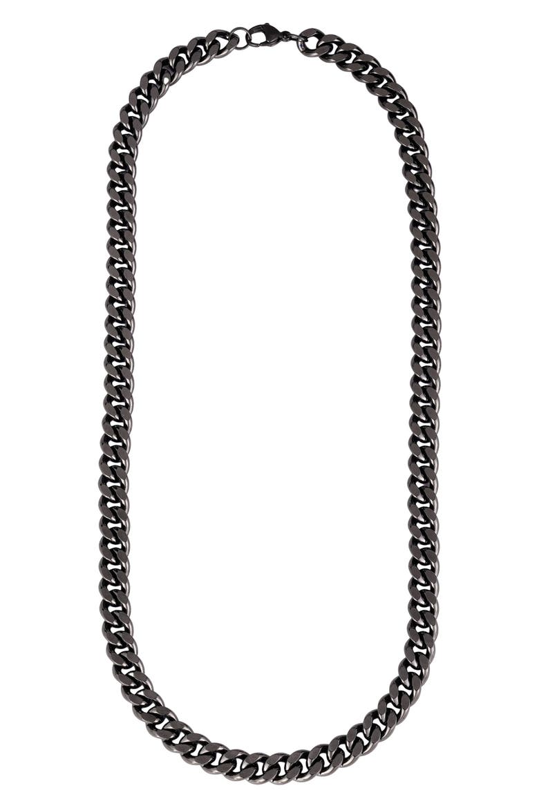 Men's Curb Chain Necklace, Main, color, GUNMETAL
