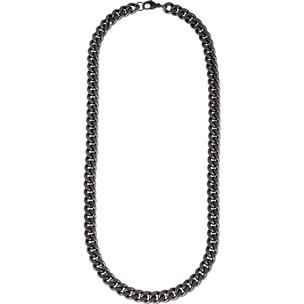 Adornia Curb Chain Necklace In Gunmetal