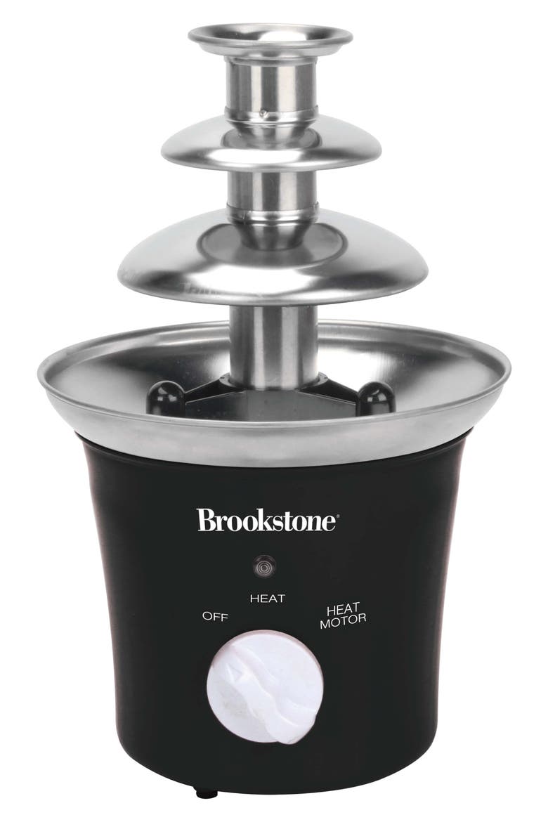 Nostalgia 3-Tier Electric Chocolate Fondue Fountain Machine, Main, color, BLACK