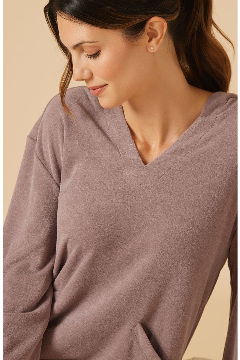 Terry Hooded Lounger, Alternate, color, Driftwood