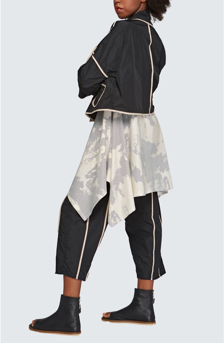 LUUKAA Iris Printed Cotton Jersey Dress, Alternate, color, Black