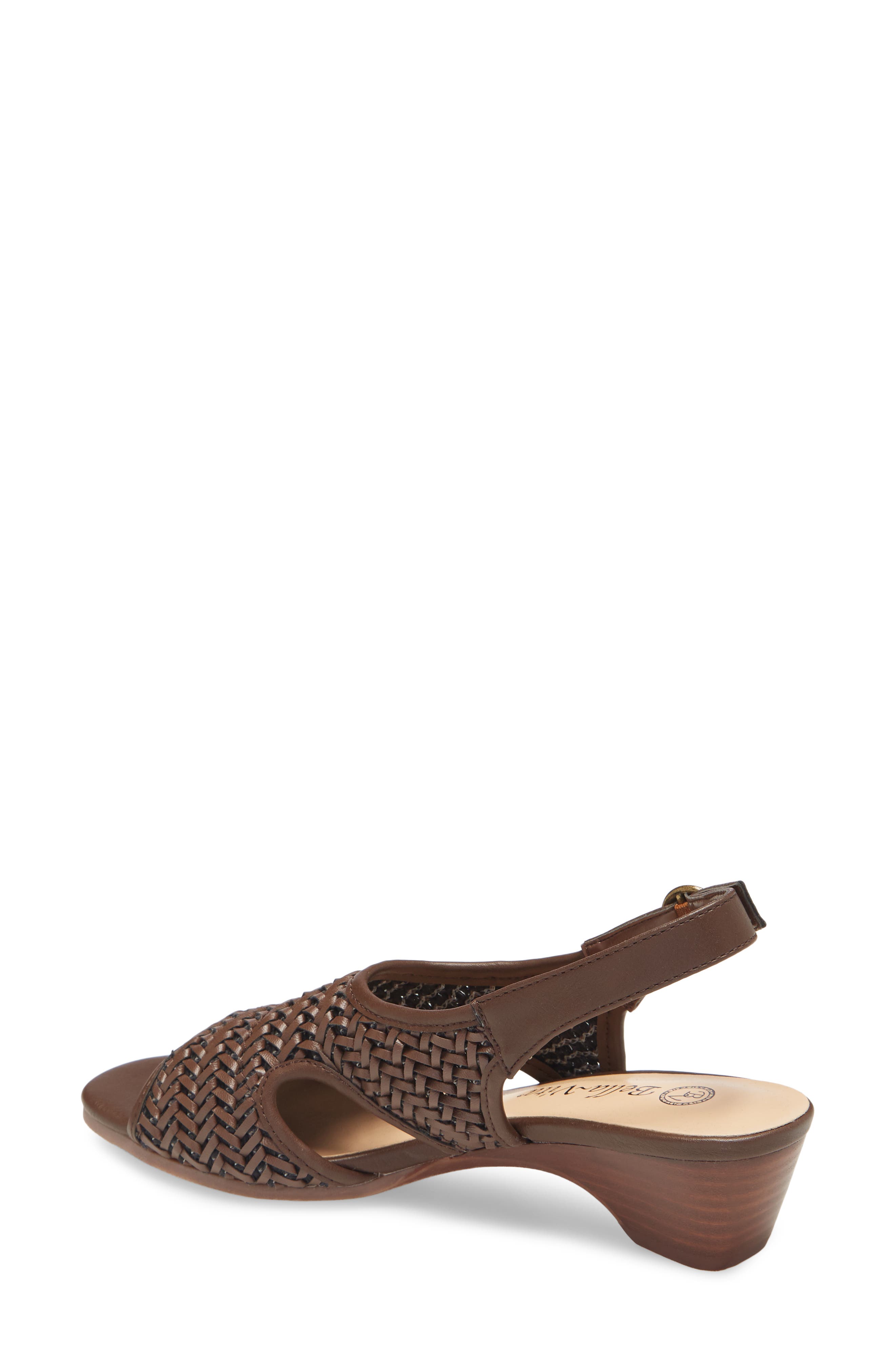 Justine II Slingback Sandal, Alternate, color, BROWN WOVEN
