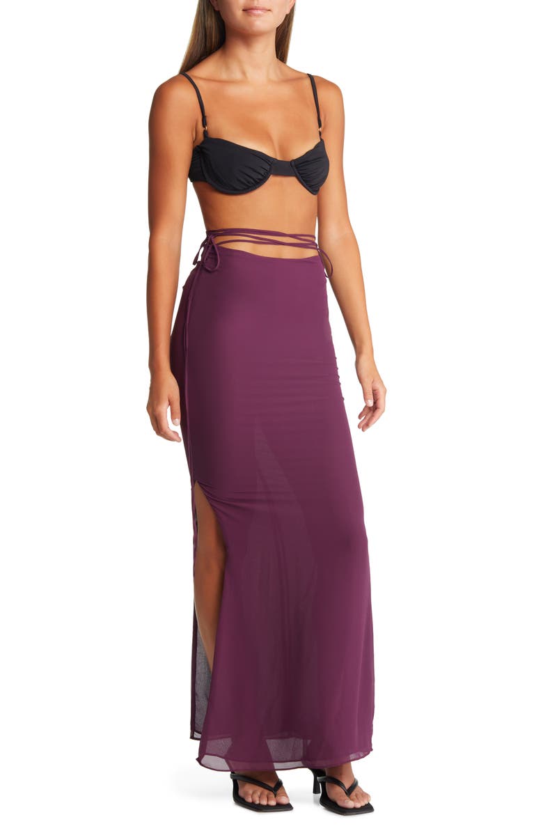 HOUSE OF CB Amalfi Strappy Slit Maxi Skirt, Main, color, 