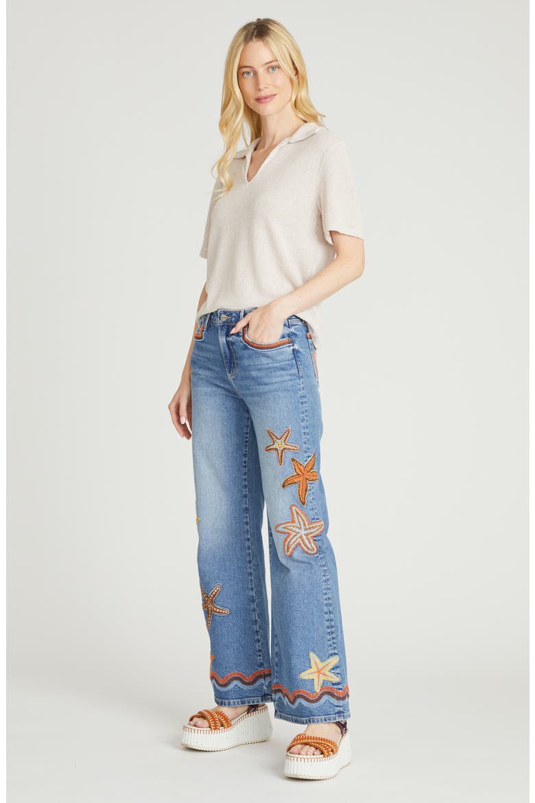Charlee x Seaside Stars Wide Leg Jeans, Alternate, color, MEDIUM WASH