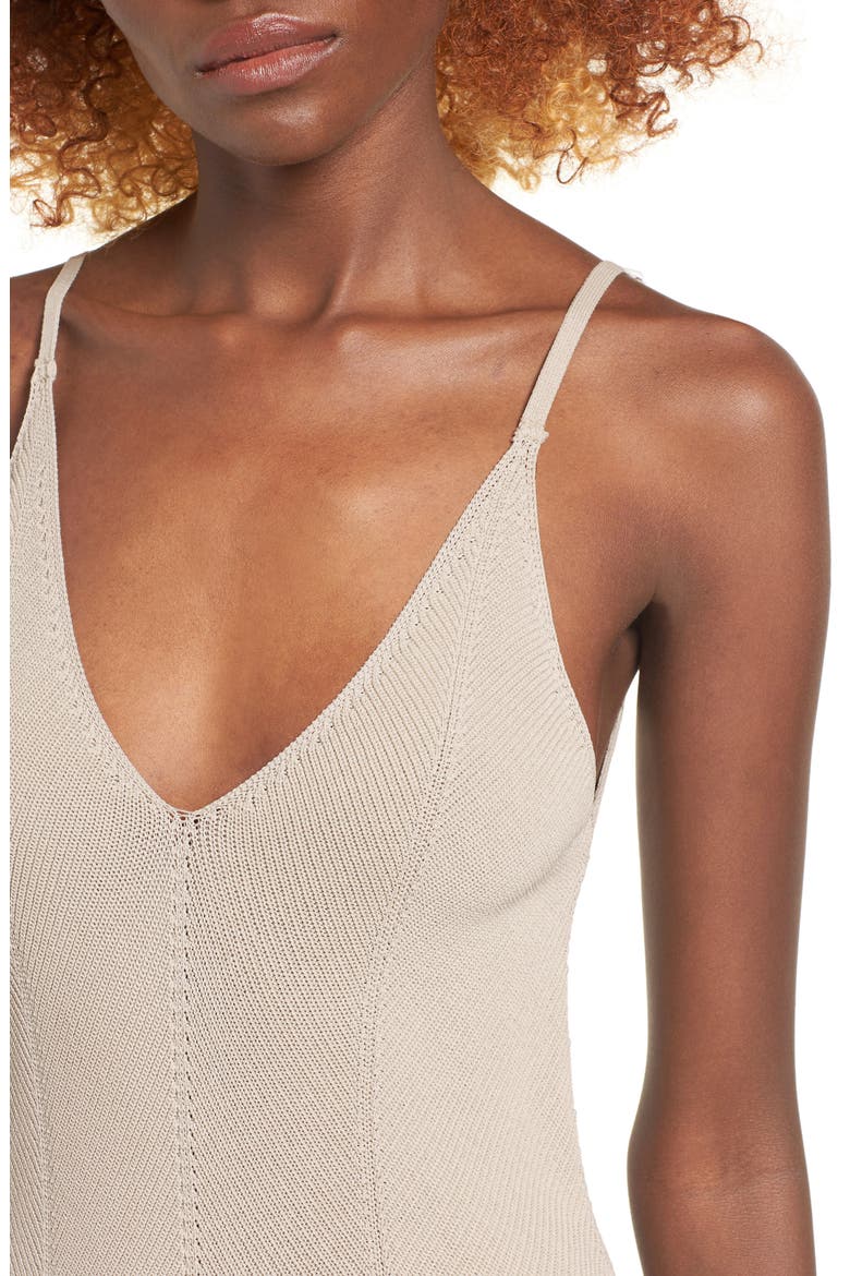 Sweater Knit Slipdress, Alternate, color, BEIGE RAINY DAY