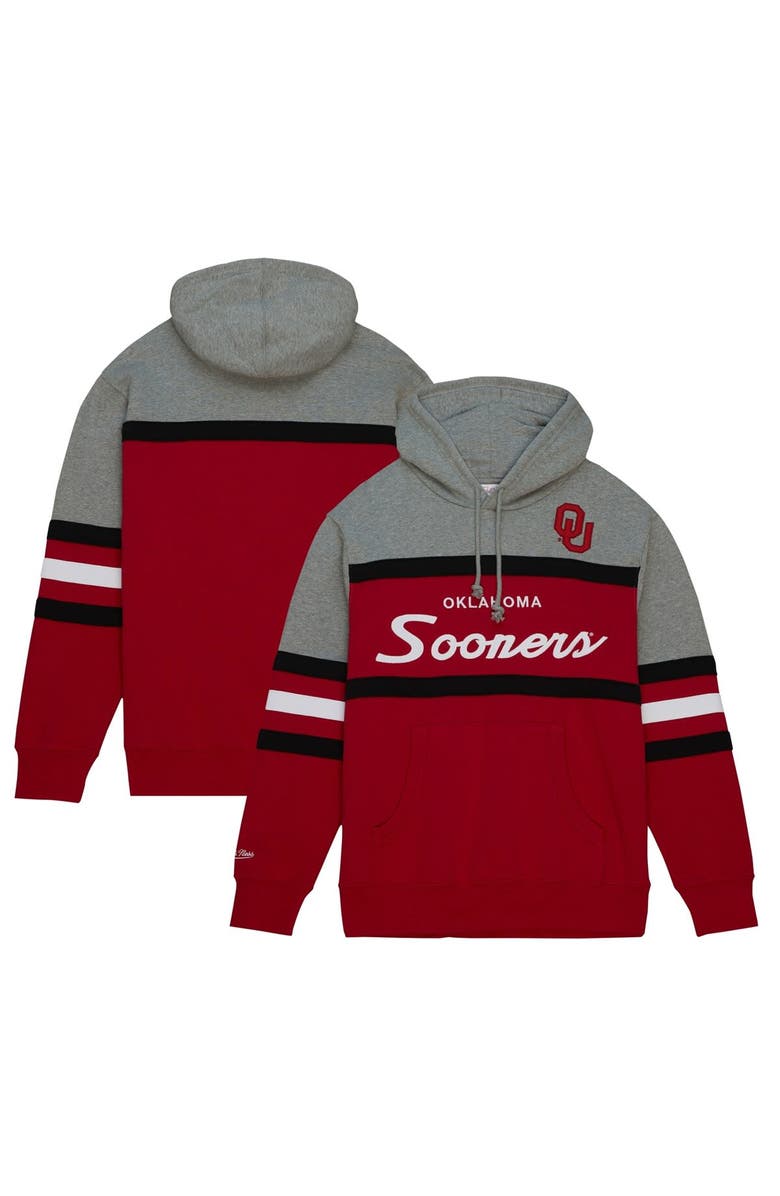 Mitchell & Ness Men's Mitchell & Ness Red Oklahoma Sooners Head Coach Pullover Hoodie, Main, color, Red