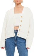 English Factory Fuzzy V-Neck Cardigan