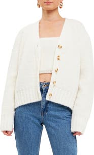 English Factory Fuzzy V-Neck Cardigan