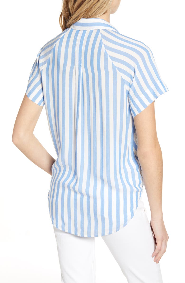 7 For All Mankind <sup>®</sup> Stripe Tie Front Shirt, Alternate, color, 