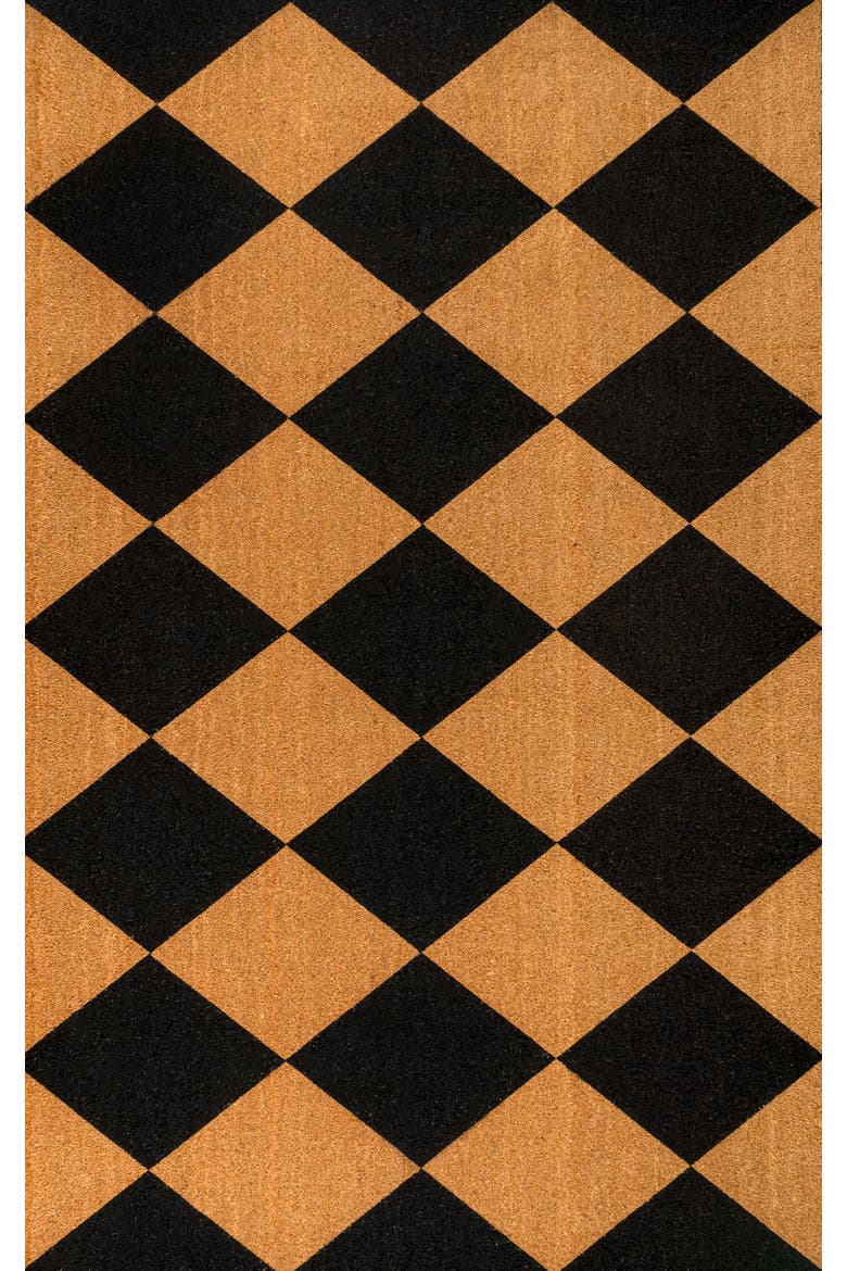 Peater Classic Casual Commerical Natural Coir Mat Indoor/Outdoor, Alternate, color, Natural Black Geo