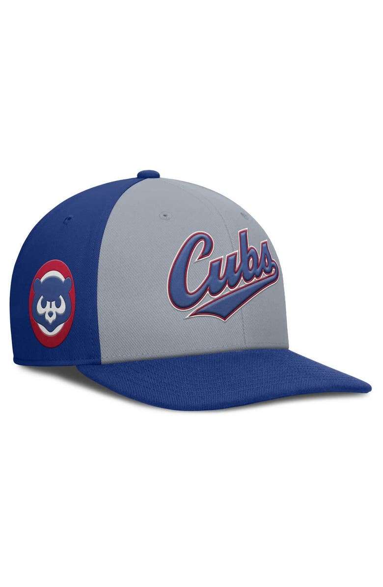 Nike Men's Nike Gray/Royal Chicago Cubs Pro Performance Snapback Hat, Main, color, Gray