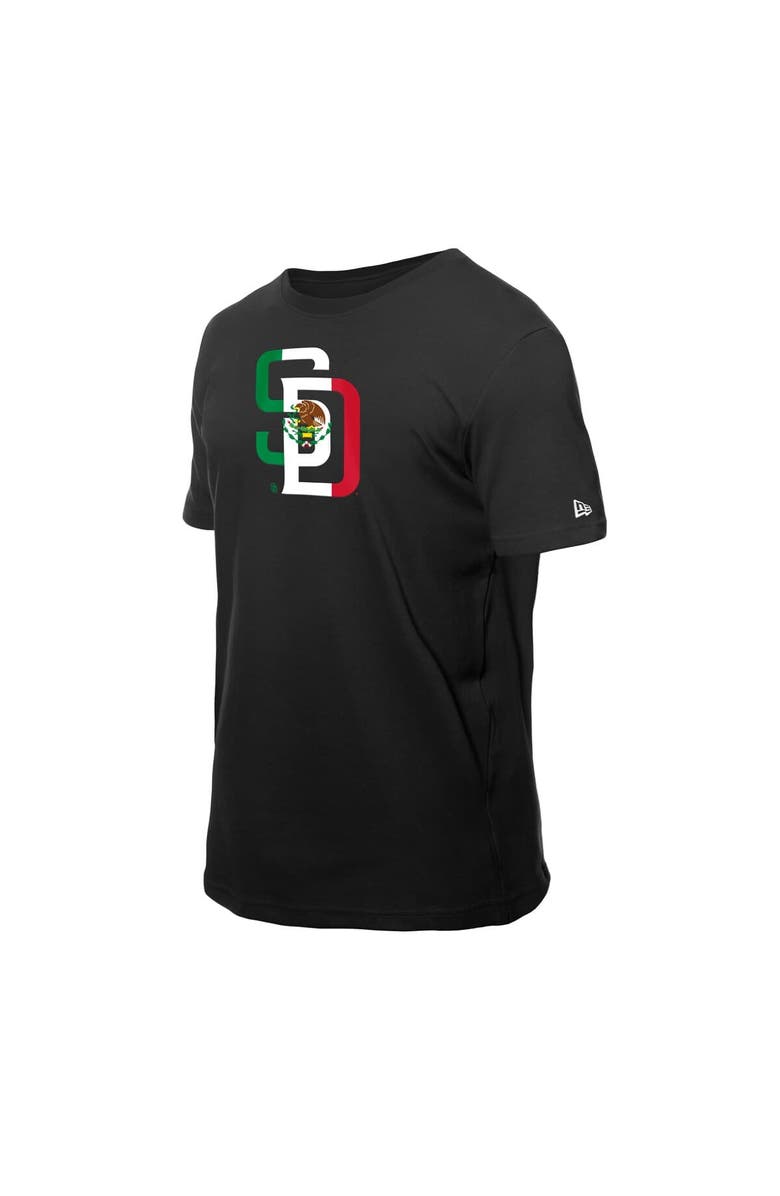 New Era Men's New Era Black San Diego Padres Mexican Flag Logo T-Shirt, Alternate, color, 