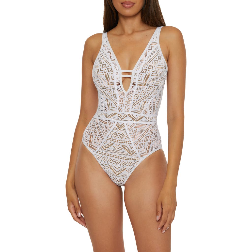 Becca Color Play Mesh One-piece Swimsuit In Neutral