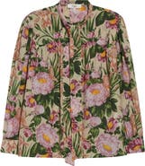 Chloé Floral Print Silk Charmeuse Top