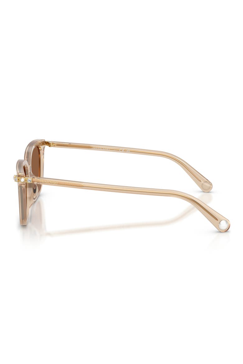 56mm Pillow Sunglasses, Alternate, color, MILKY BEIGE / BRONZE