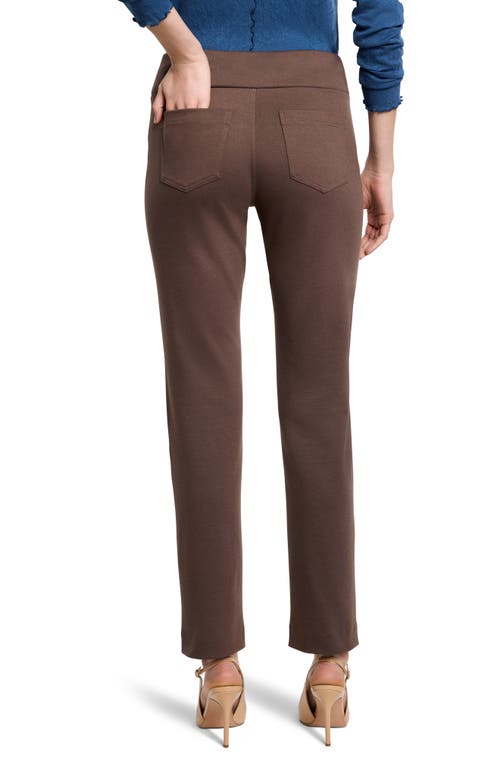 Nic + Zoe Nic+zoe Copley Pull-on Straight Leg Ponte Pants In Brown