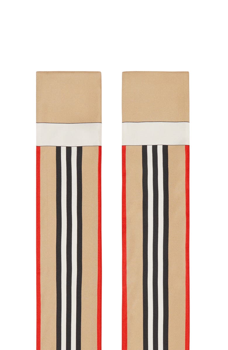 Burberry Icon Stripe Skinny Silk Scarf, Alternate, color,