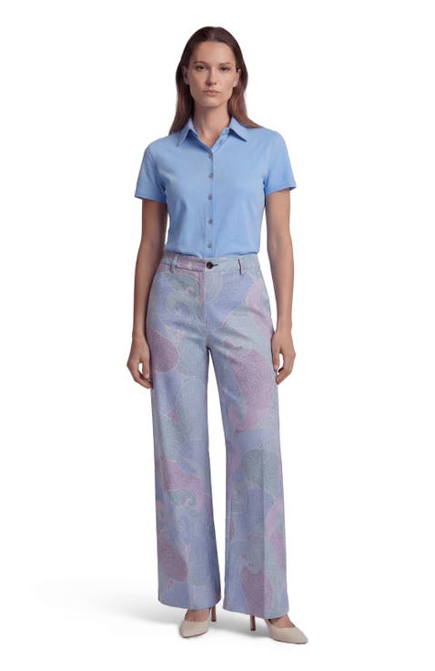 Grain Paisley Womens Wool Wide-leg Pant