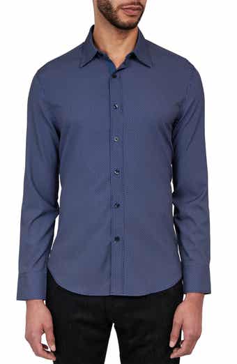CONSTRUCT Slim Fit Microdot 4-Way Stretch Performance Button-Up Shirt