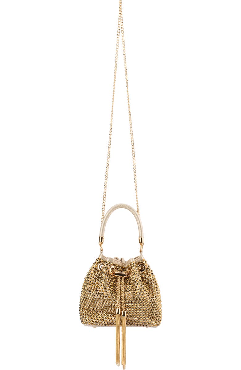 Olga Berg Santorini Studded Hotfix Drawstring Top Handle Bag, Alternate, color,