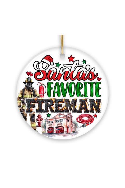 Santas Favorite Fireman Holiday Ornament - Version 1