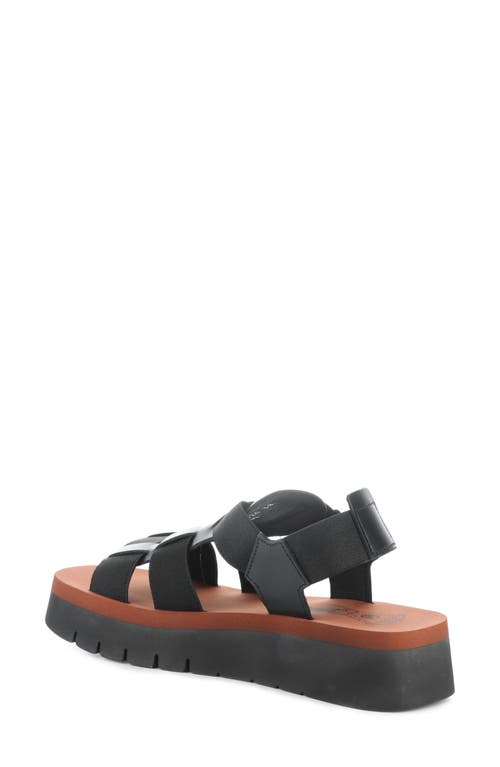 Fly London Samb Platform Wedge Sandal In 000 Black/brick