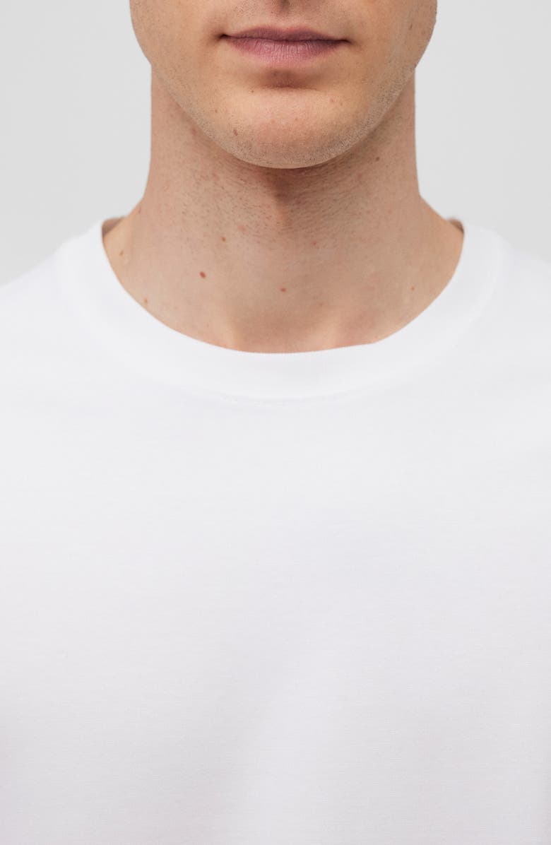 Mavi Jeans Solid White Cotton Blend Crewneck T-Shirt, Alternate, color,