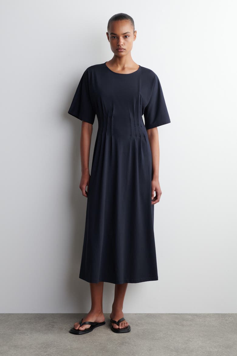 cos blue cotton dress Pintucked Mini (Women) Faviana Dress 11510 Men's Short Sleeve Button-Up Size:14Y Machine wash Back length
