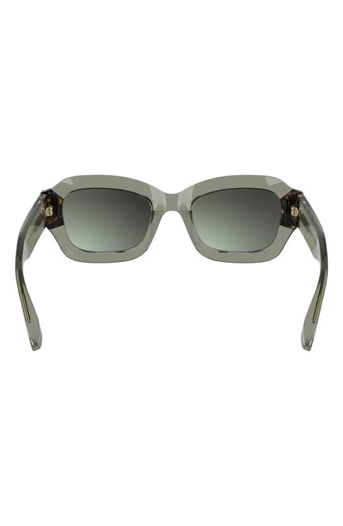 Longchamp Heritage 50mm Cat Eye Sunglasses In Transparent Olive/havana