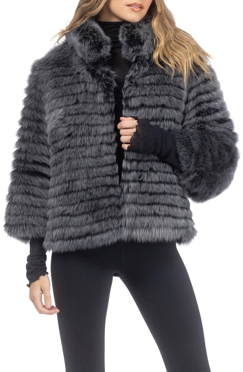 GORSKI Genuine Shearling Layered Jacket, Alternate, color, Black Brisa