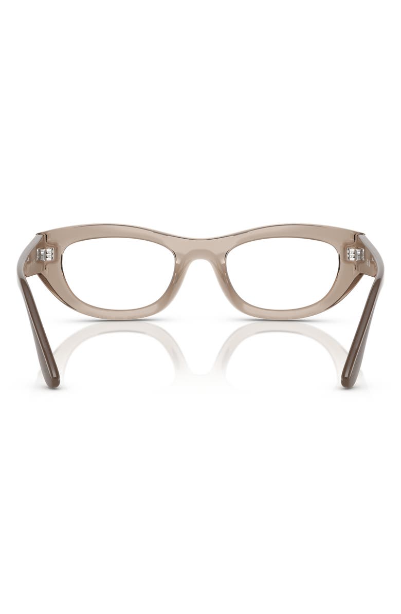 VOGUE 49mm Oval Optical Glasses, Alternate, color, Brown