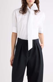 Dries Van Noten Calma Short Sleeve Cotton Poplin Popover Shirt